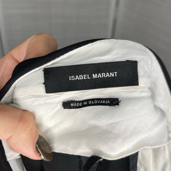 Isabel Marant Button Detail Rolled Cuff Pants Black Size 2 - Picture 7 of 9